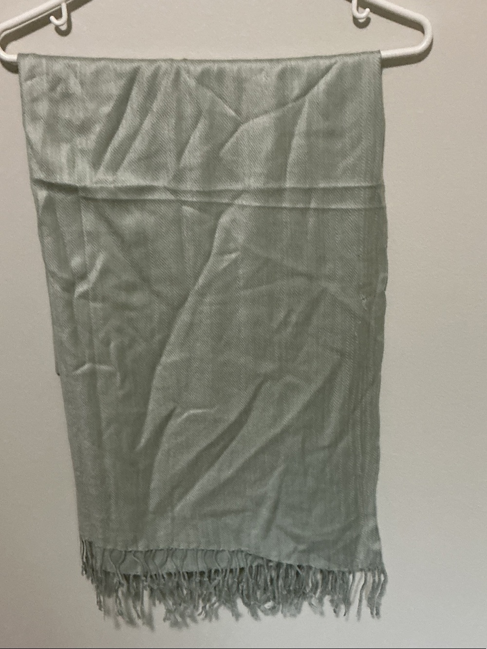pashmina Light Sage Fringe Wrap Scarf